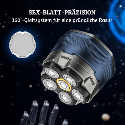 AquaDome™ – Wasserdichter 6-Klingen Kopf-Rasierer