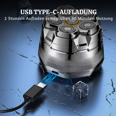 AquaDome™ – Wasserdichter 6-Klingen Kopf-Rasierer