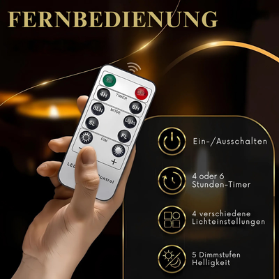 AuraLume™ – Wiederaufladbares LED-Kerzenset mit Fernbedienung