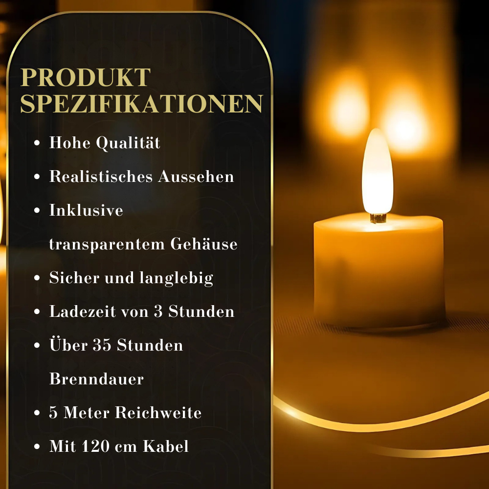 AuraLume™ – Wiederaufladbares LED-Kerzenset mit Fernbedienung