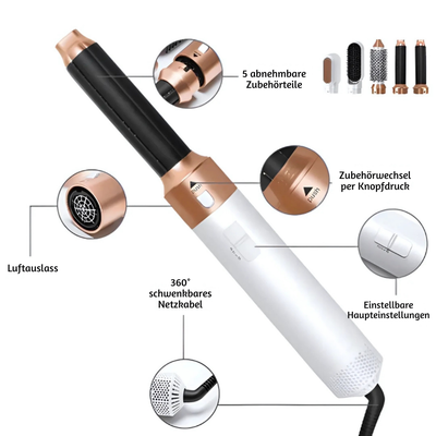 AuriLuxe™ – Professioneller 5-in-1 Haartrockner und Styler