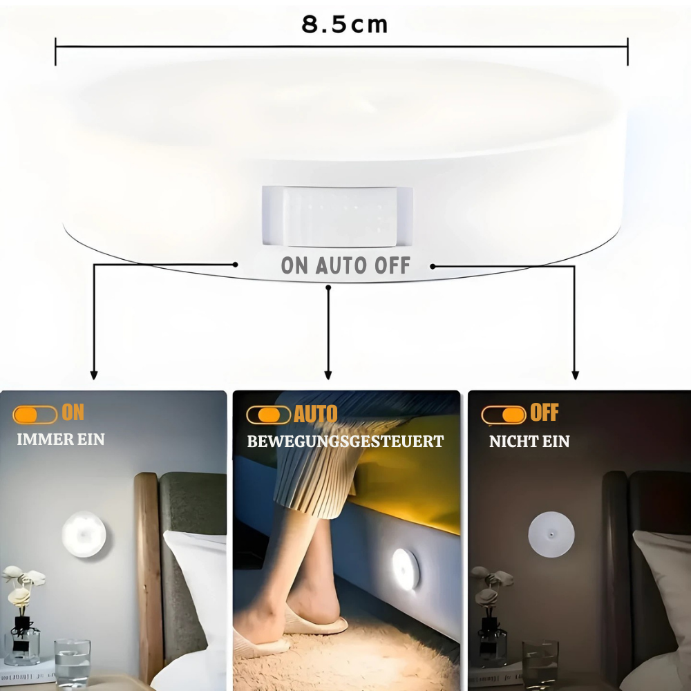 BrightWay™ – Smarte Magnetische LED-Bewegungssensorlampe