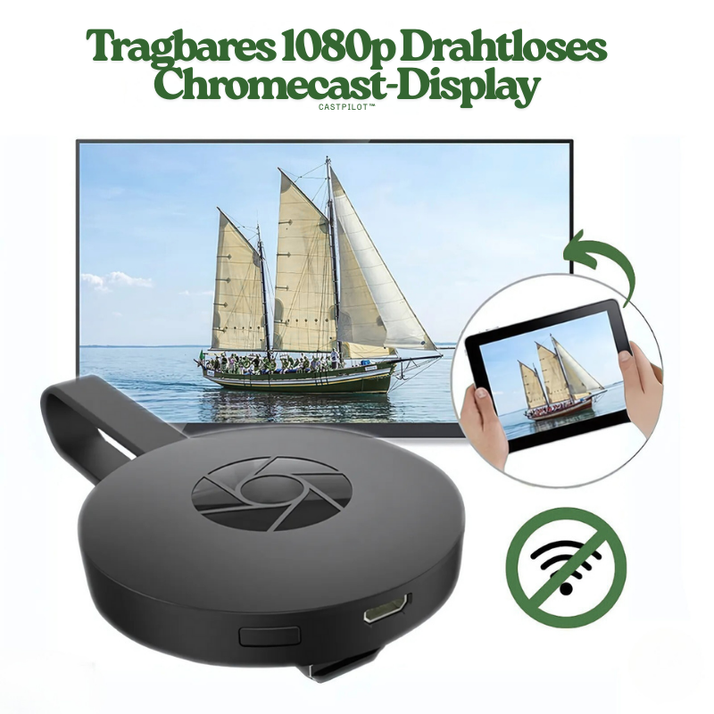 CastPilot™ – Tragbares 1080p Drahtloses Chromecast-Display
