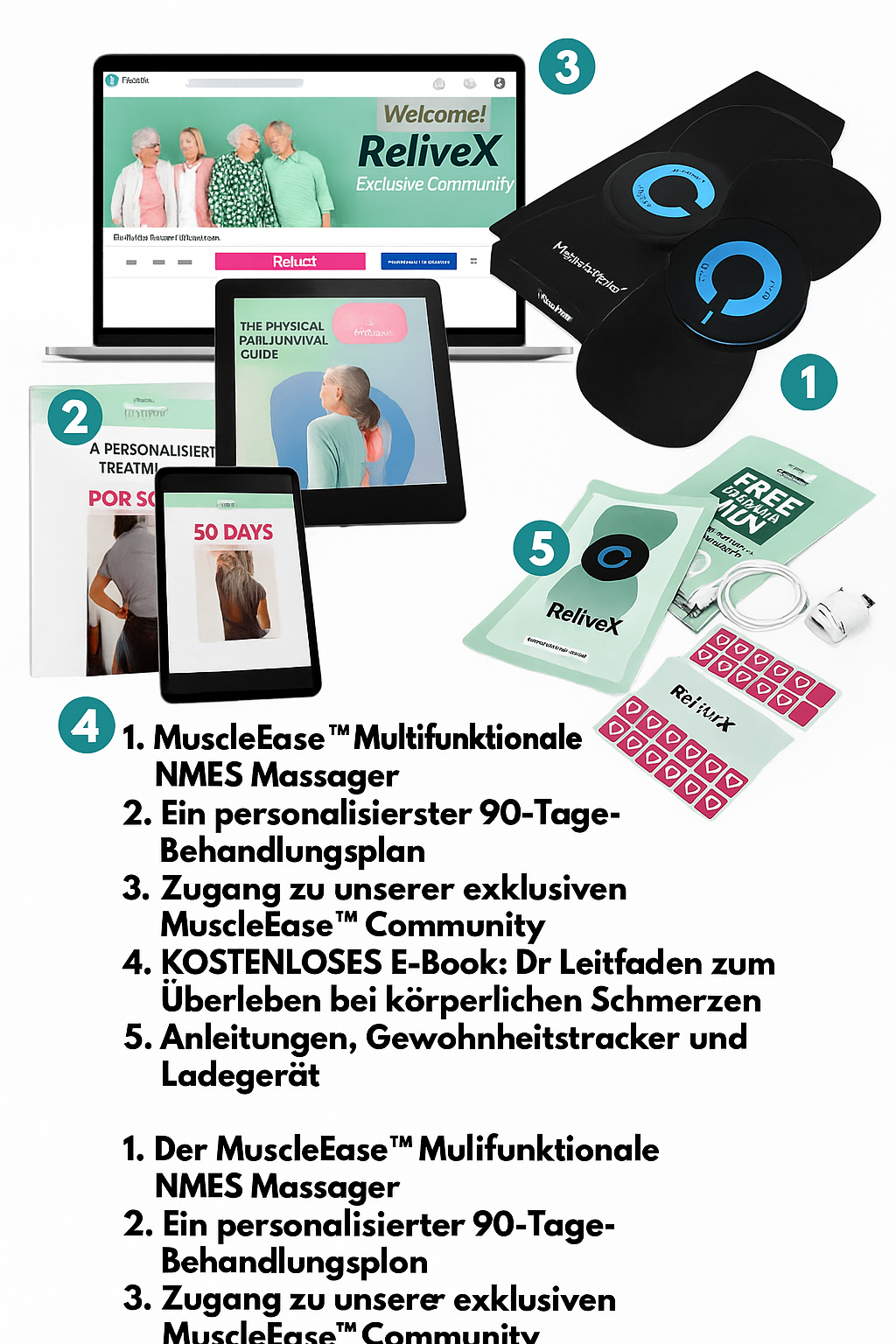 MuscleEase™ – Kabelloses Erholungsmassagegerät