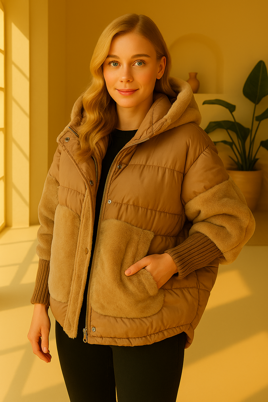 Sabine™ – Weiche Damen Daunenjacke mit Kapuze
