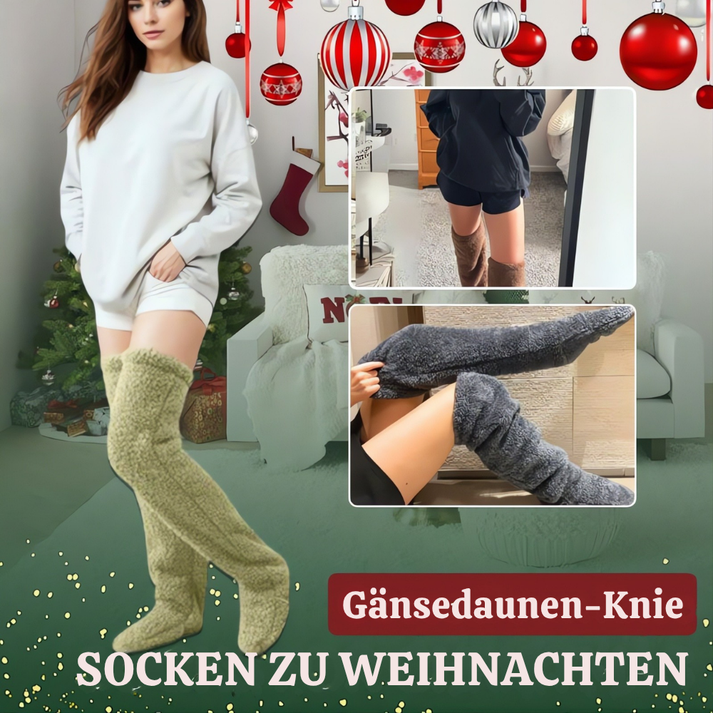 CozyKnee™ – Premium Knielange Warme Socken mit Gänsedaunen