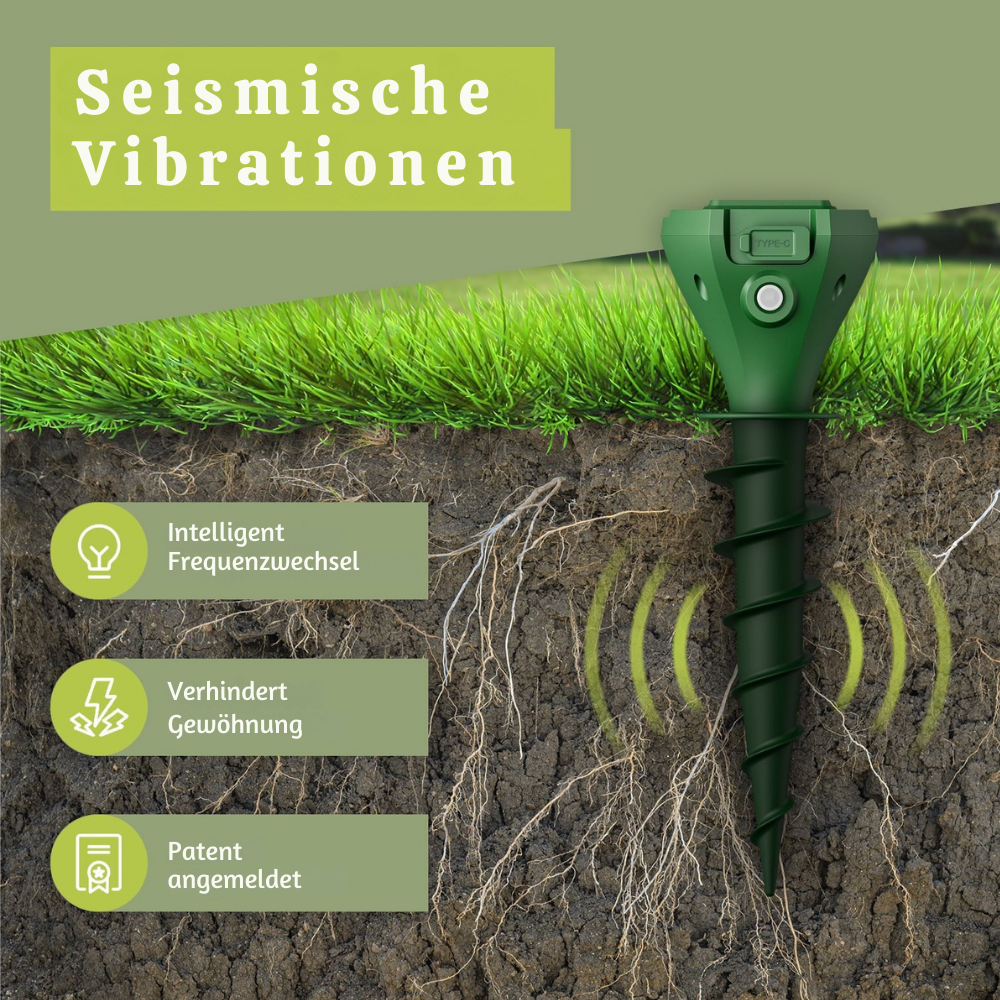 EcoShield™ – Solarbetriebenes Maulwurf- und Nagerabwehrgerät