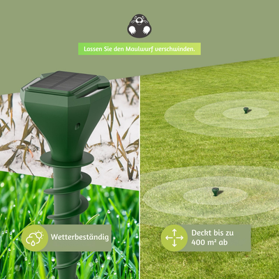 EcoShield™ – Solarbetriebenes Maulwurf- und Nagerabwehrgerät