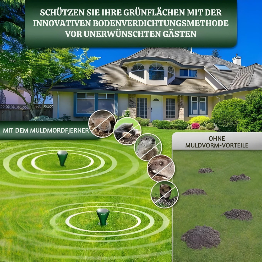 EcoShield™ – Solarbetriebenes Maulwurf- und Nagerabwehrgerät