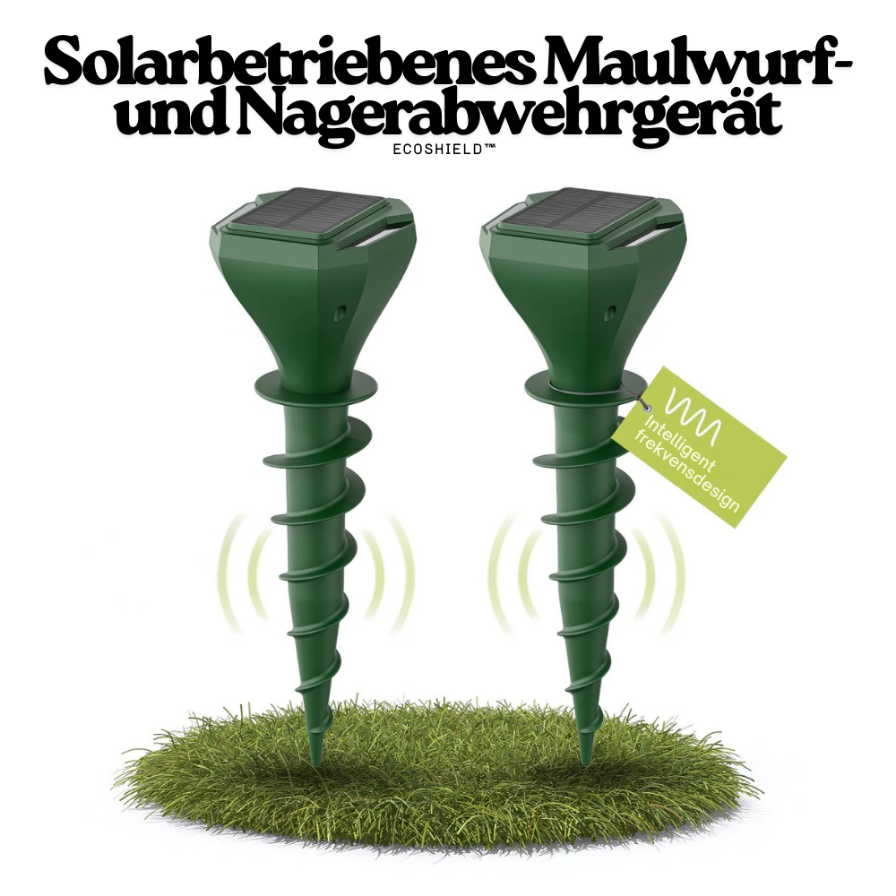 EcoShield™ – Solarbetriebenes Maulwurf- und Nagerabwehrgerät