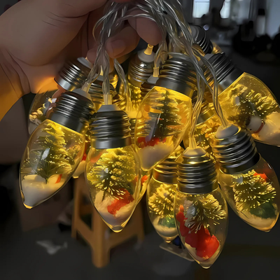 FrostGlow™ – LED Weihnachts-Lichterkette mit Schneeglühbirnen