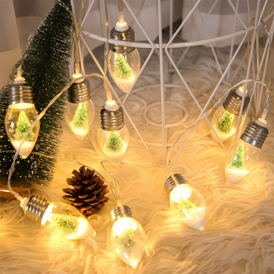 FrostGlow™ – LED Weihnachts-Lichterkette mit Schneeglühbirnen