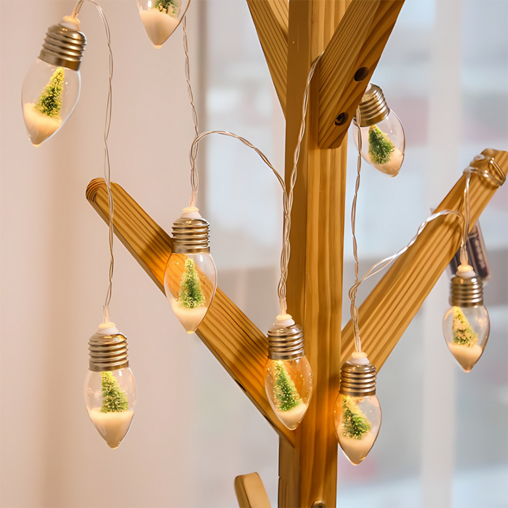 FrostGlow™ – LED Weihnachts-Lichterkette mit Schneeglühbirnen