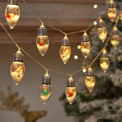 FrostGlow™ – LED Weihnachts-Lichterkette mit Schneeglühbirnen