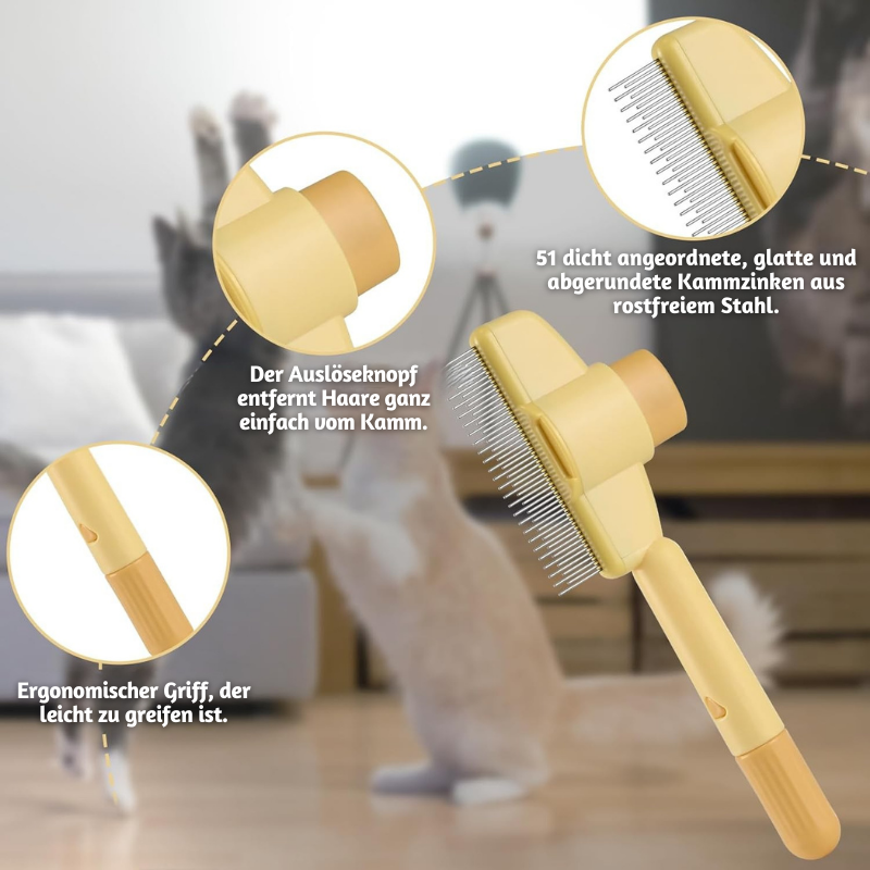 FurGleam™ – Selbstreinigende Fellpflegebürste