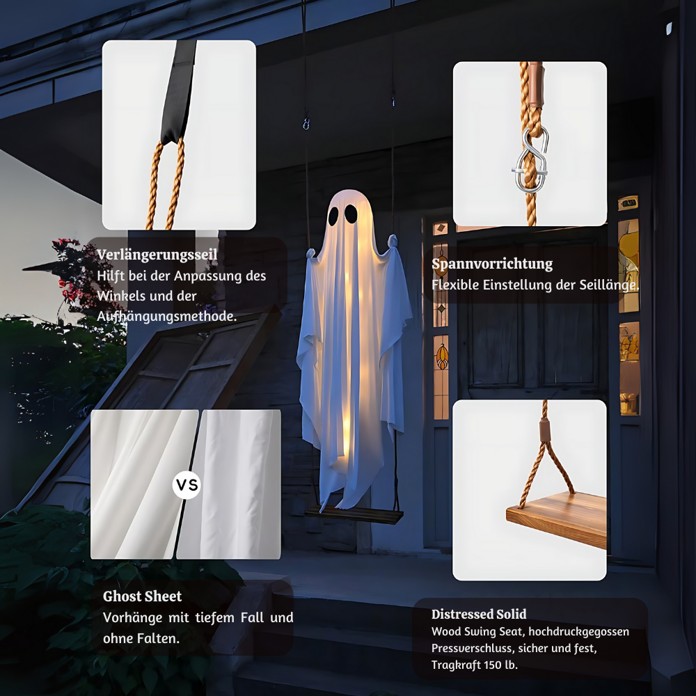 HauntSwing™ – Halloween Hängende LED Geisterdekoration
