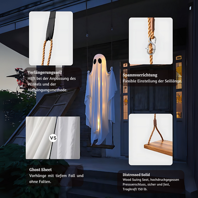 HauntSwing™ – Halloween Hängende LED Geisterdekoration
