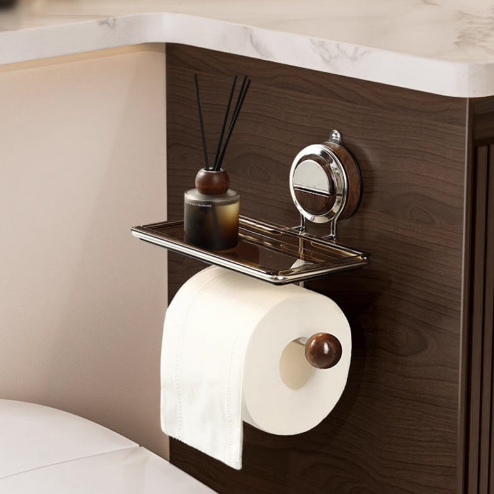 HoldNook™ – Bohrfreie Toilettenpapierhalterung mit Ablage