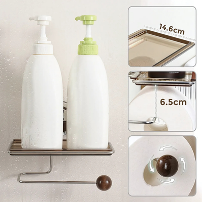 HoldNook™ – Bohrfreie Toilettenpapierhalterung mit Ablage