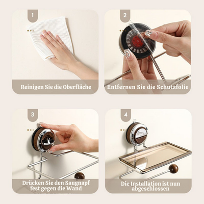 HoldNook™ – Bohrfreie Toilettenpapierhalterung mit Ablage
