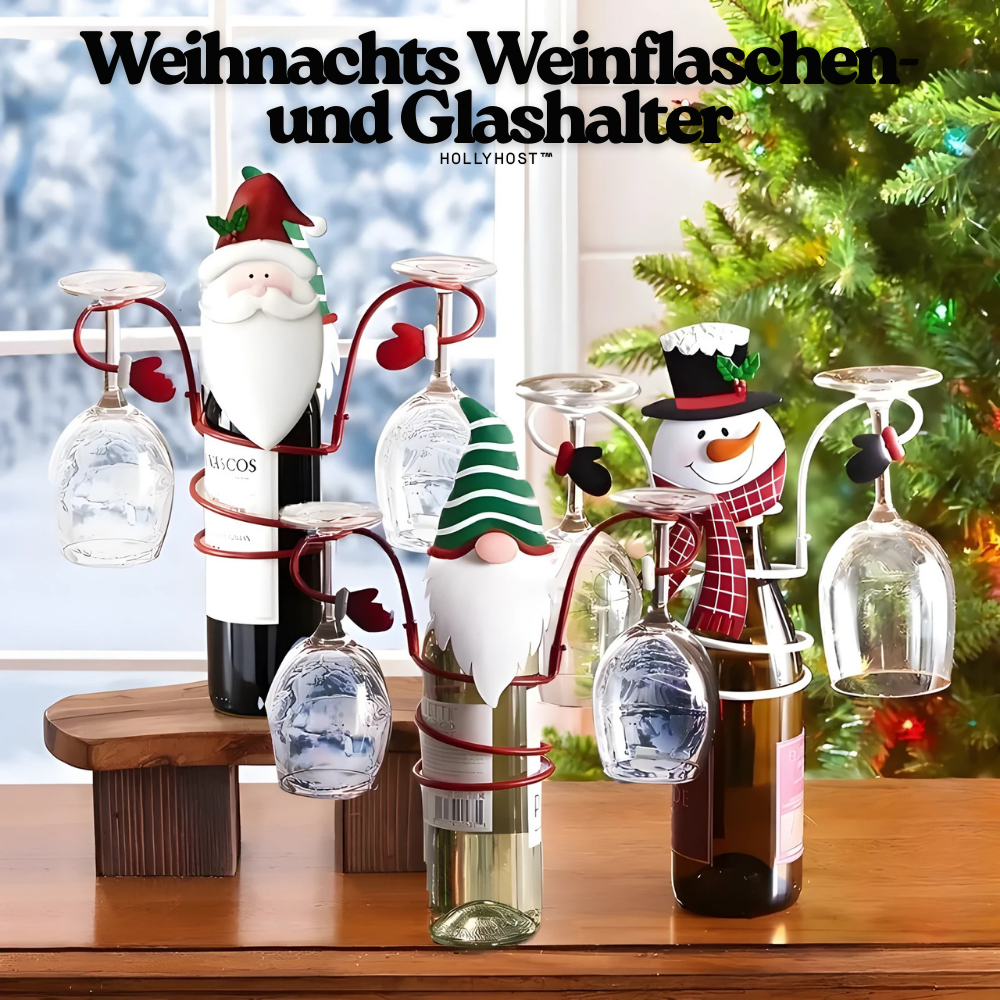 HollyHost™ – Weihnachts Weinflaschen- und Glashalter