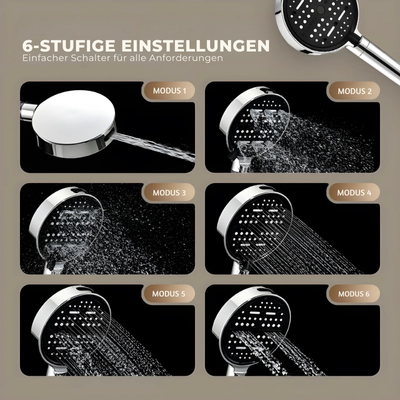 HydroHex™ – 6-Modus Hochdruck Duschkopf mit Wabendesign