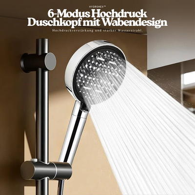 HydroHex™ – 6-Modus Hochdruck Duschkopf mit Wabendesign