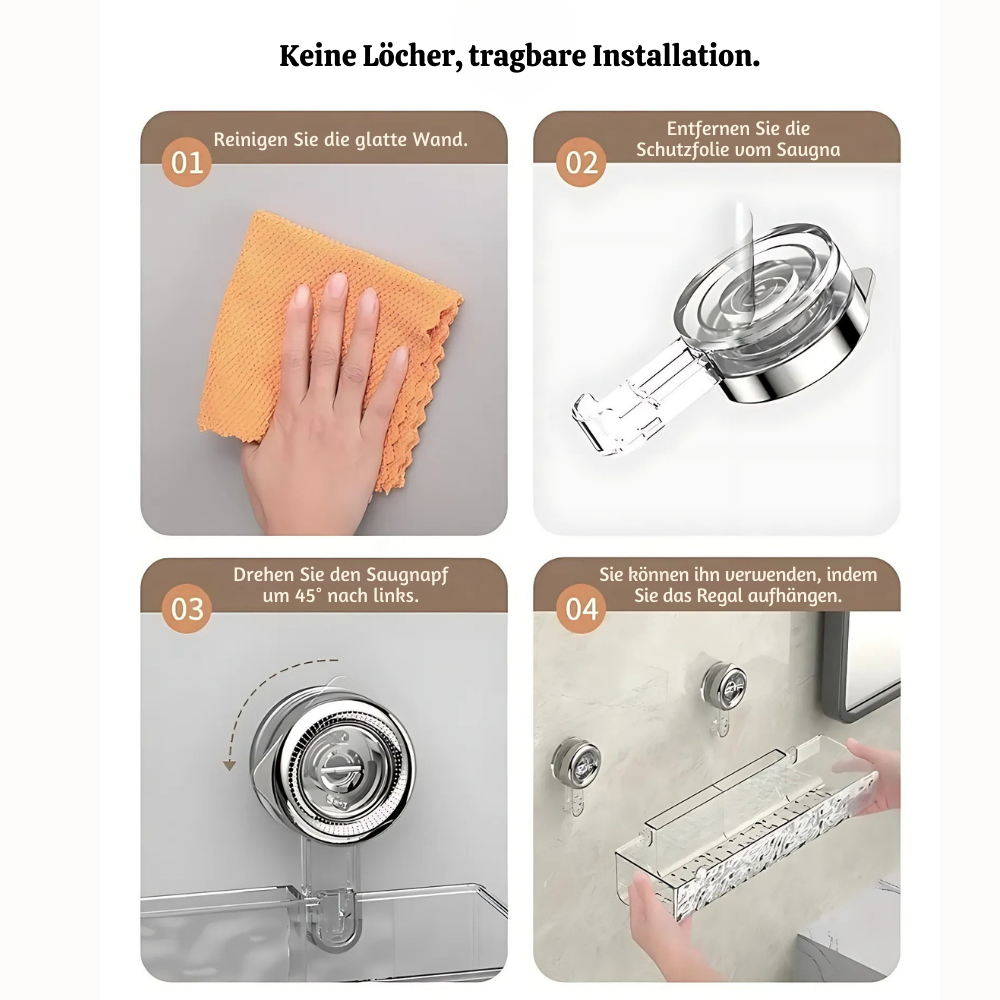 HydroRack™ – Wandmontiertes Badezimmer-Organizer-Regal
