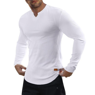 Johan™ – Herren Rippstrick Langarmshirt mit V-Ausschnitt