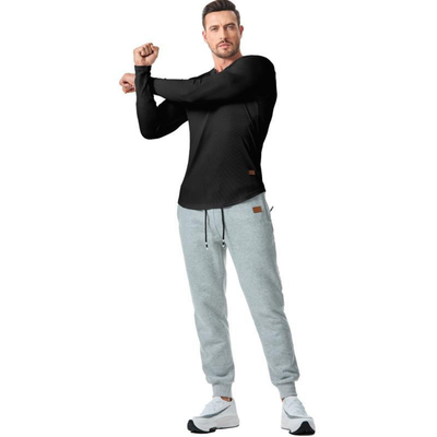 Johan™ – Herren Rippstrick Langarmshirt mit V-Ausschnitt