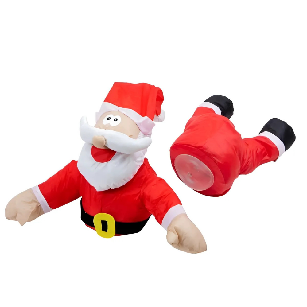 JollyCrash™ – Weihnachtsmann und Rentier Fenster-Crash Deko