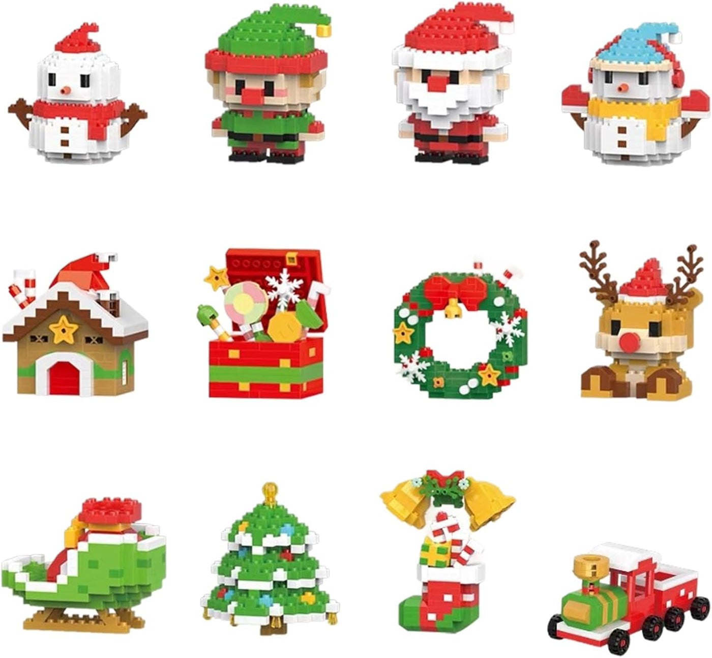 MerryBlocks™ – Weihnachts-Bauspielzeug mit 12 Bauklötzen