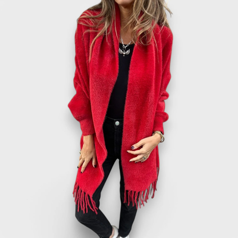 Klara™ – Gestricktes Damenschal mit Fransen