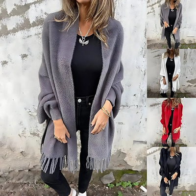 Klara™ – Gestricktes Damenschal mit Fransen