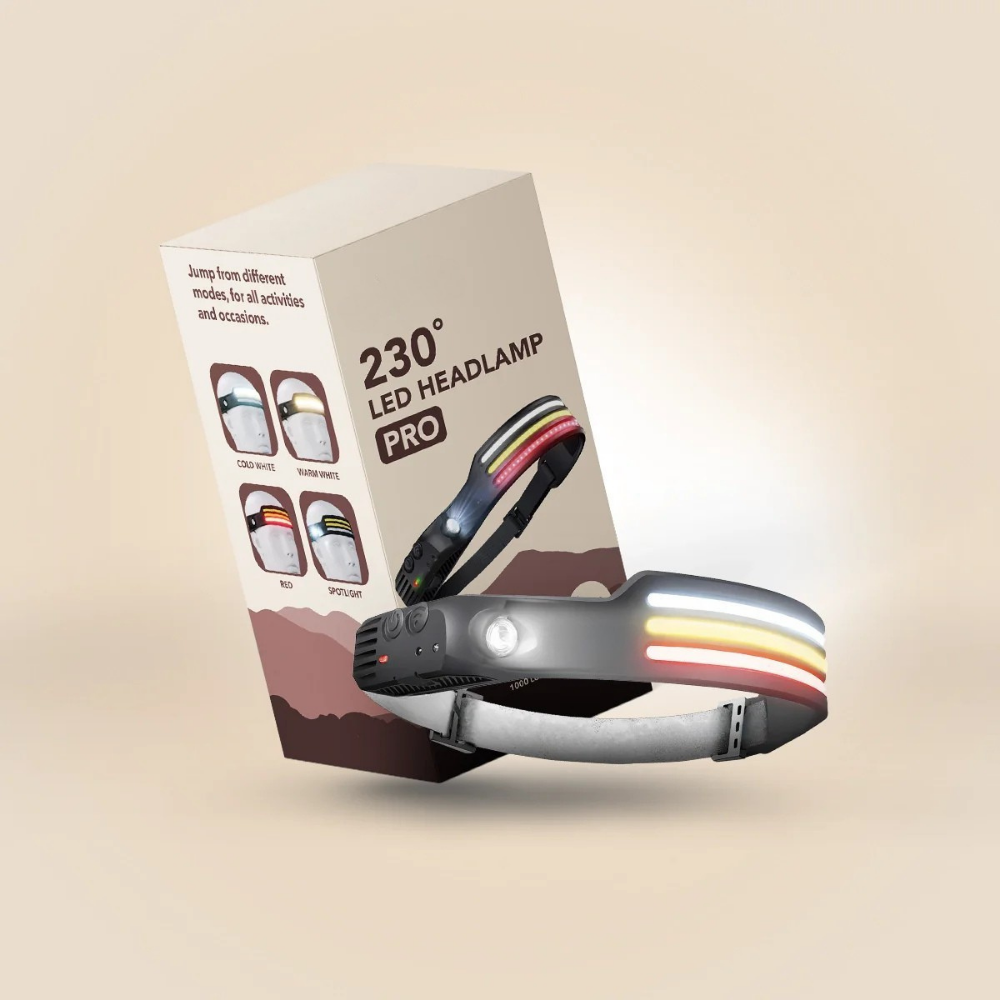 LumiArc™ – Multi-Mode LED 230° Wiederaufladbare Stirnlampe