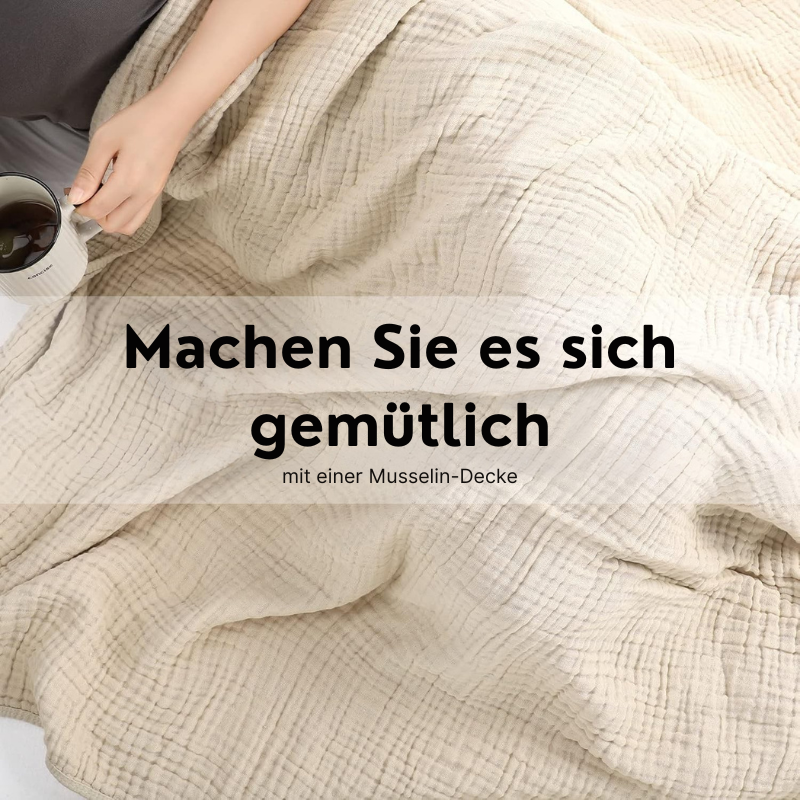 CozyHaven™ – Atmungsaktive Musselin-Decke