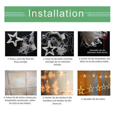 LumiStar™ – Funkelnde LED Sternenvorhang Lichterkette.