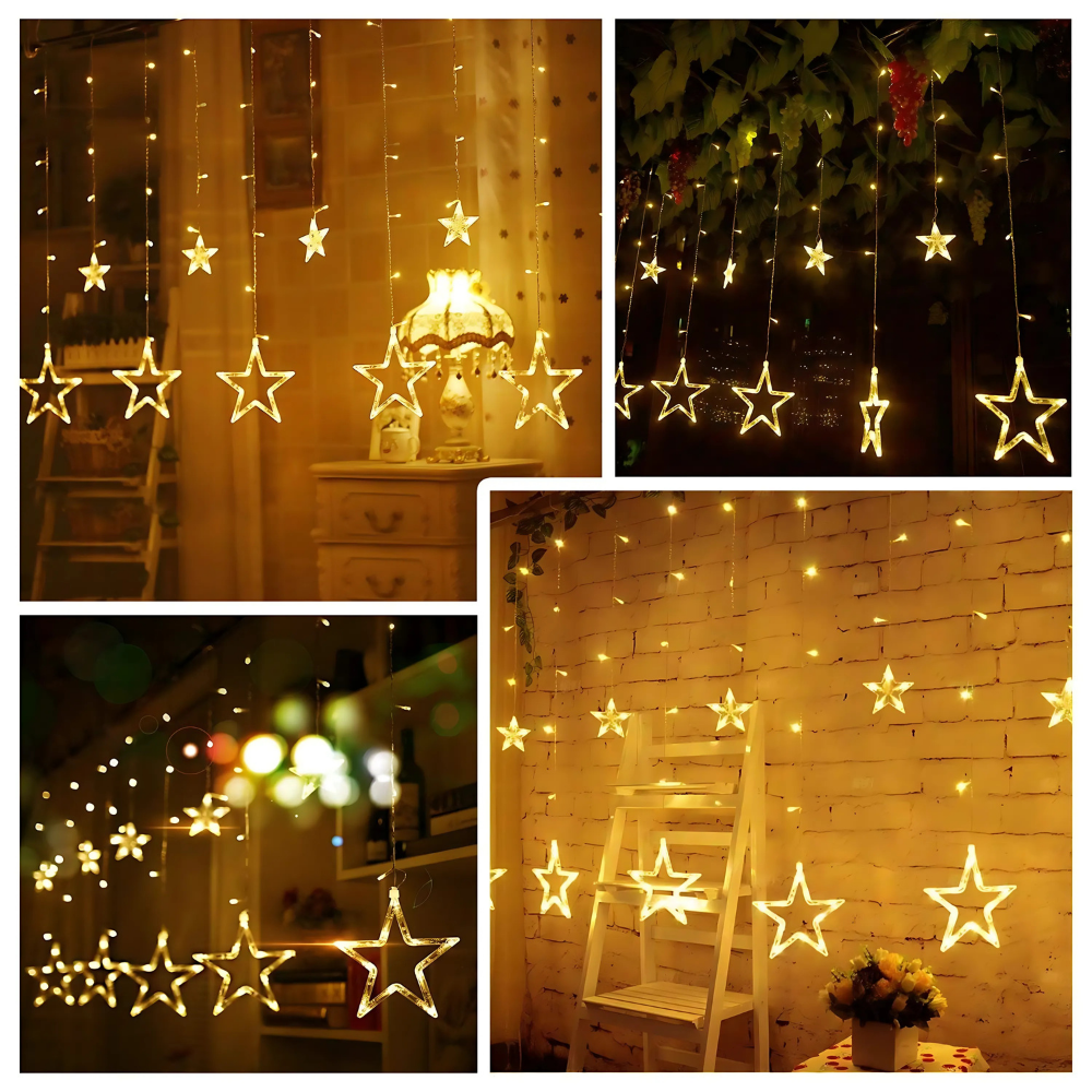LumiStar™ – Funkelnde LED Sternenvorhang Lichterkette.