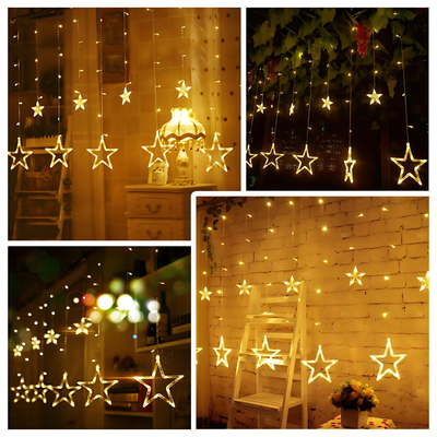 LumiStar™ – Funkelnde LED Sternenvorhang Lichterkette.