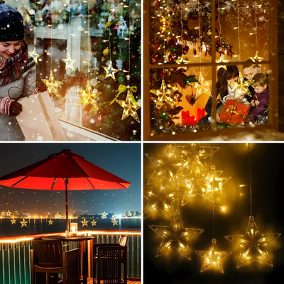 LumiStar™ – Funkelnde LED Sternenvorhang Lichterkette.
