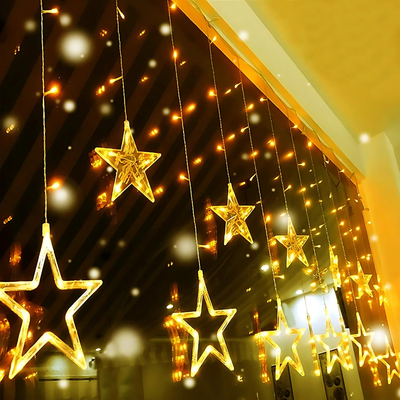 LumiStar™ – Funkelnde LED Sternenvorhang Lichterkette.