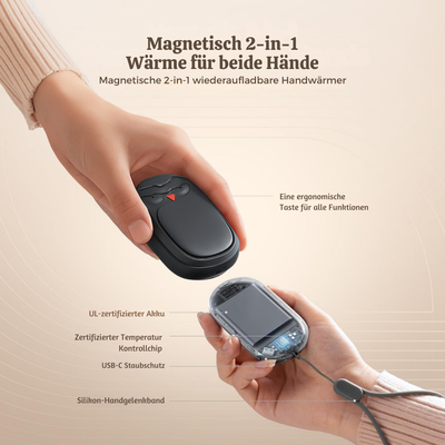 LuxeHeat™ – Magnetische 2-in-1 Taschen-Handwärmer