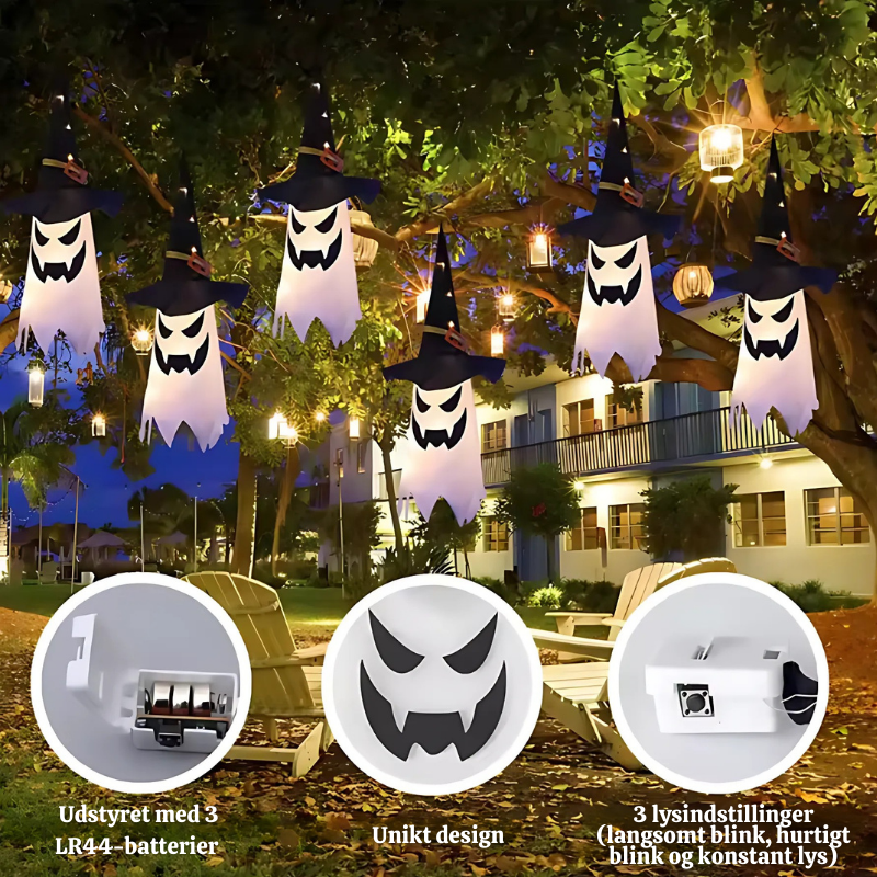 PhantomGlow™ - Halloween Hängende Geister-Hexenhut Lampen