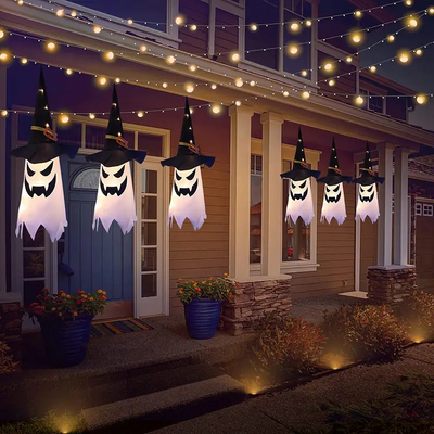 PhantomGlow™ - Halloween Hängende Geister-Hexenhut Lampen