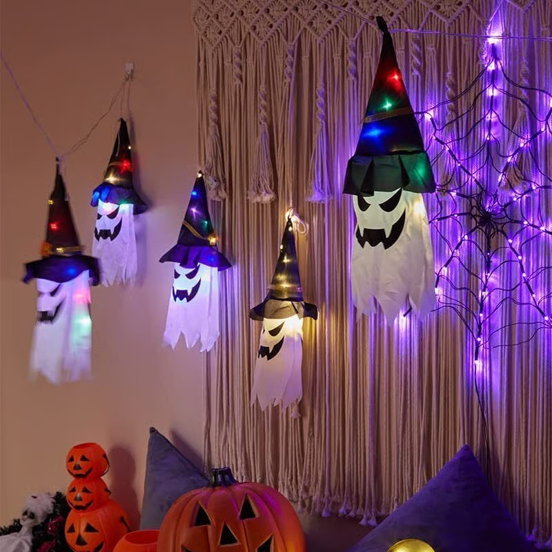 PhantomGlow™ - Halloween Hängende Geister-Hexenhut Lampen