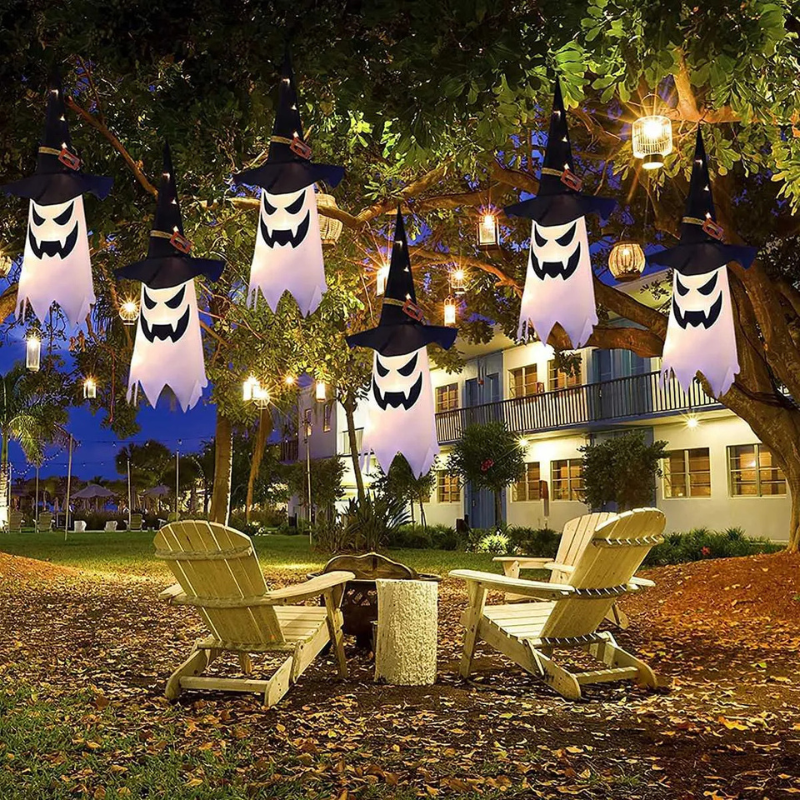 PhantomGlow™ - Halloween Hängende Geister-Hexenhut Lampen