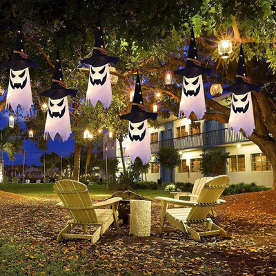 PhantomGlow™ - Halloween Hängende Geister-Hexenhut Lampen