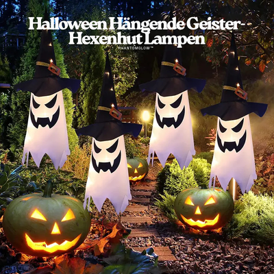 PhantomGlow™ - Halloween Hängende Geister-Hexenhut Lampen
