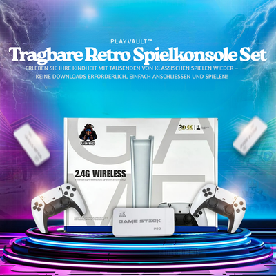 PlayVault™ – Tragbare Retro Spielkonsole Set