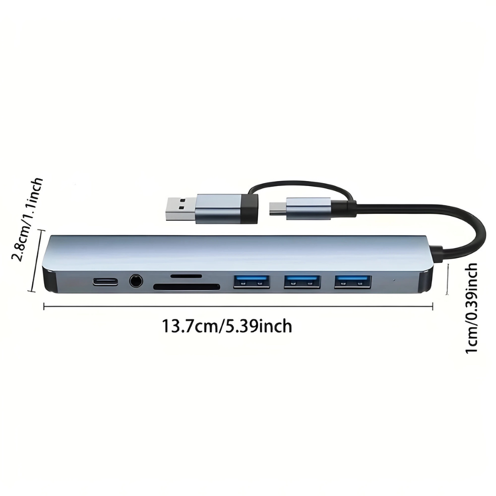 PortSync™ – Multiport USB-C 8-in-2 Adapter